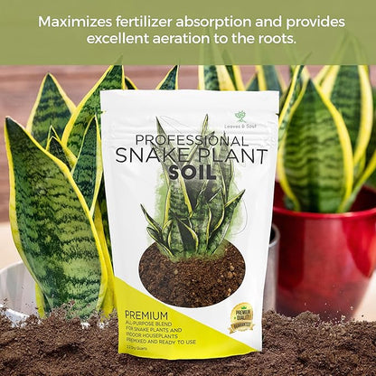 Professional Snake Plant Soil Large 2.2 Quarts Ready to Use, Premium Potting Soil for Snake Plants Dracaena Trifasciata, Fast Draining Indoor Soil with Peat Moss Coco Coir Perlite Dolomite Made in USA