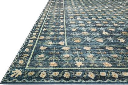 Loloi Rifle Paper Co. Eden Collection EDE-03 Lattice Indigo 2'-6" x 9'-6" Runner Rug feat. CloudPile™