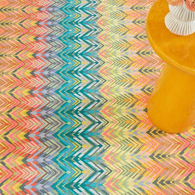 Dash & Albert Seneca Multi Machine Washable Rug, 5 X 8 Feet, Multi Graphic Pattern