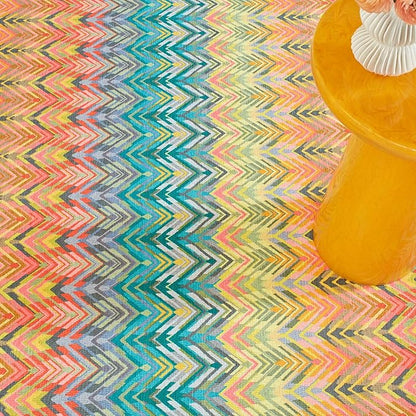 Dash & Albert Seneca Multi Machine Washable Rug, 5 X 8 Feet, Multi Graphic Pattern