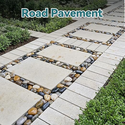 20lbs River Rocks, 2-3 Inch Plant Rocks for Pots Indoor, Decorative Garden Rocks Outdoor Landscaping, Polished Natural Stone for Walkways, Yard, Vases, Crafts