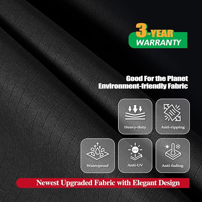 F&J Outdoors Grill Cover, Waterproof Anti-UV for 3Burner Liquid Propane Gas BBQ,53Wx27Dx43H in,Black