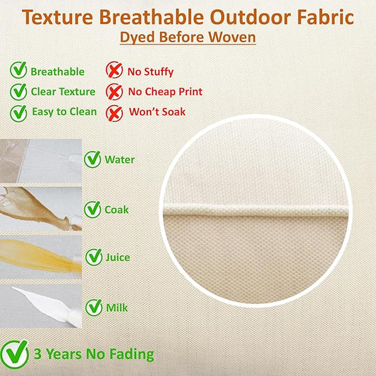 Generic Outdoor Patio Furniture Replacement Cushions,25X25X5 Inch Deep Seat Chair Seat Back Cushion Set,All Weather Breathable Sectional Cushions for Patio Furniture Couch Loveseat,Beige Sand