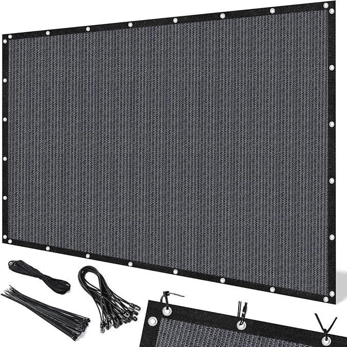 Artpuch 90% Sun Shade Cloth, 4 x 10 FT Pergola Shade Cover Canopy with Grommets, Sun Screen Fabric Tarp for Patio, Outdoor, Garden, Backyard, Dark Grey