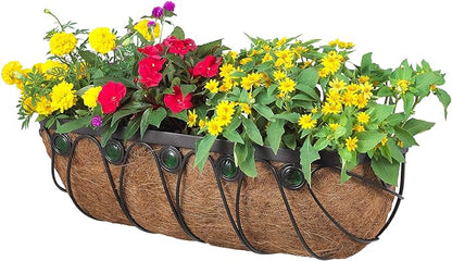 Arcadia Garden Products Arcadia Emerald Series Wall Trough Planter, 36-Inch, Black (CB07)