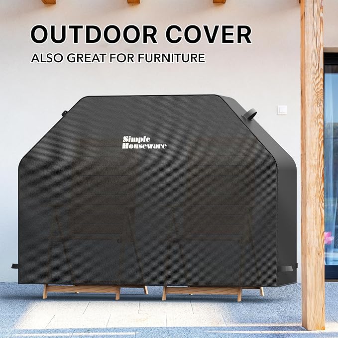 Simple Houseware 72 in. Heavy-Duty BBQ Gas Grill Cover, 600D Polyester Waterproof, Weather-Resistant