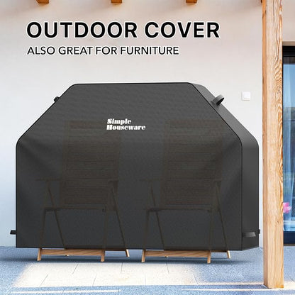 Simple Houseware 72 in. Heavy-Duty BBQ Gas Grill Cover, 600D Polyester Waterproof, Weather-Resistant