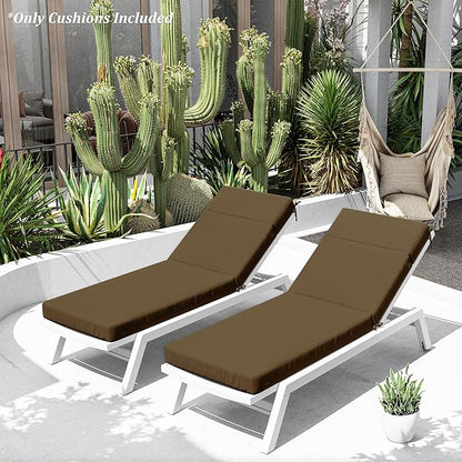 Chaise Lounge Cushion for Outdoor Furniture, Waterproof Fade and Tear Resistant Lounge Deck Chair Cushions for Patio Lawn Pool Resort Hotel