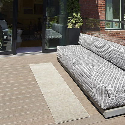Nourison Home Essentials 2' x 6' Ivory Beige Outdoor Indoor/Outdoor Rug