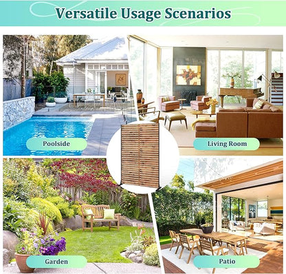 Metal Privacy Screen Outdoor Privacy Screen, Freestanding Fence Panel for Outside, 72''H×47''W, Decorative Screen Panel for Backyard/Patio/Deck