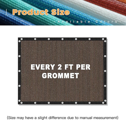 VICLLAX Shade Fabric Sun Shade Cloth Privacy Screen with Grommets for Patio Garden Pergola Cover Canopy 8x12 FT, Mocha