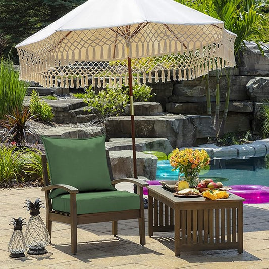 Arden Outdoor Deep Seat Cushion Set (4-Pack), 24 in x 24 in, Weather-Proof, Rain-Proof, Fade Resistant Patio Cushion for Chair, Sofa, and Couch Bright Moss Green Leala