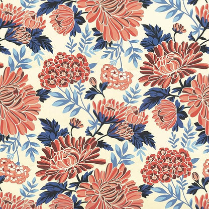 LVTXIII Outdoor Chair Cushions, Fade-Resistant Patio Furniture Cushions Outdoor Chair Pads with Ties for Dining Chairs and Garden Furniture Use, 18.5"x16"x2" 2 Pack, Red Chrysanthemum