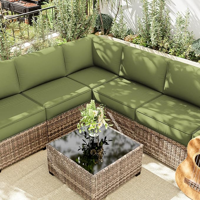 14 Pcs Outdoor Cushion Slipcovers Outdoor Patio Cushion Covers Replacement Waterproof with Zipper for Outdoor Furniture, Patio Sofa Couch 3 Sizes, Covers Only
