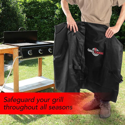 GrillTough Heavy Duty Griddle Cover for Outdoor Griddle, Fits 28 Inch Griddle – Waterproof, Weather Resistant, UV & Fade Resistant with Adjustable Straps – Flat Grill Cover, Black