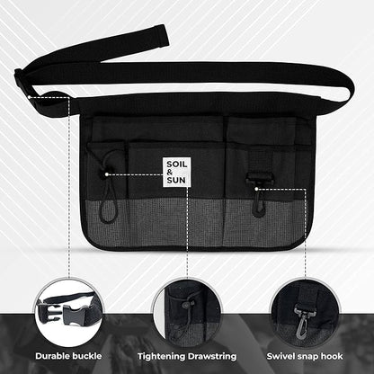 Soil & Sun Garden Tool Belt for Women, Tool Apron, Utility Belt Women, Teacher, Canvas Waist Apron with Pockets,Garden Aprons