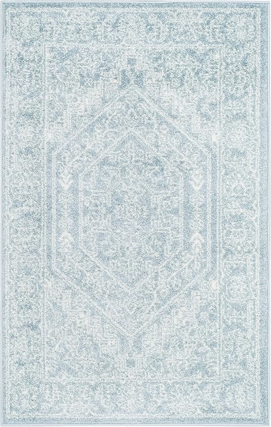 SAFAVIEH Adirondack Collection Accent Rug - 2'6" x 4', Slate & Ivory, Oriental Medallion Design, Non-Shedding & Easy Care, Ideal for High Traffic Areas in Entryway, Living Room, Bedroom (ADR108T)