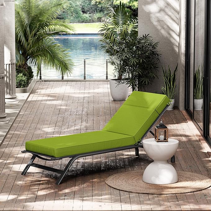 Chaise Lounge Cushions Outdoor, 72" L X 21" W X 4" D Lounge Chair Cushions for Outdoor Furniture, High-Density Foam Outdoor Chaise Cushion-Waterproof Fade-Resistant ThickPatio lounge chair cushion
