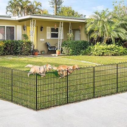 Decorative Garden Fence 10 Panels 23.6 ft(L) X 32 in(H) Animal Barrier for Yard, Patio, Garden Borders, No-Dig Outdoor Fencing with Rustproof Metal Panels, Temporary Ground Stakes for Dogs, Rabbit