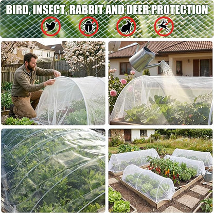 Garden Netting, Fine Mesh Insect Netting, 10x33FT, Plant Cover Raised Bed, Row Cover Makes Plants, Vegetables, Fruits, and Flowers Grow Better