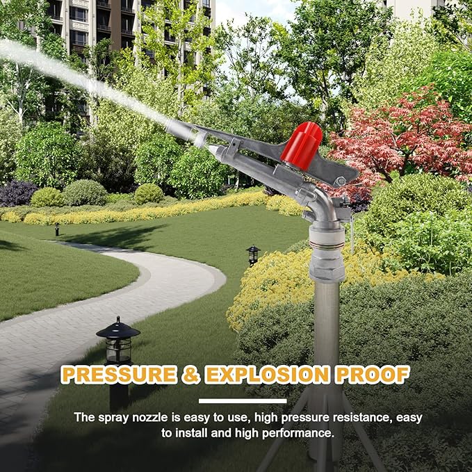 2" Agriculture Farm Irrigation Sprinkler Lawn Sprinkler Irrigation Spray Gun Large-Area Watering Spray 360° Rotary Farm Lawn Garden Irrigation, Pack of 2 (2.0 Inch DN50 Normal) …