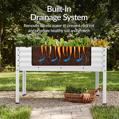 Best Choice Products 48x24x30in Galvanized Raised Garden Bed, Metal Elevated Planter Box, Vegetable Garden for Backyard, Patio, Balcony - Silver