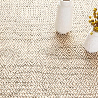 Dash and Albert Cocchi Handwoven Wool Rug, 2 X 3 Feet, Neutral Geometric Pattern - Premium Luxury Hotel Quality Soft Breathable Hypoallergenic Machine Washable Easy Care All Season Comfortable