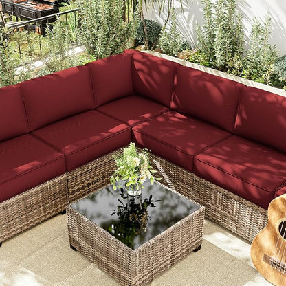 14 Pcs Outdoor Cushion Slipcovers Outdoor Patio Cushion Covers Replacement Waterproof with Zipper for Outdoor Furniture, Patio Sofa Couch 3 Sizes, Covers Only