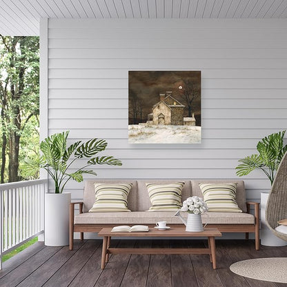 Outdoor Canvas Art - Bradley Hendershot 'MOONRISE AT FLAGG FARM' Wall Art for Outdoor Spaces, Patios, or Gardens by Trademark Fine Art