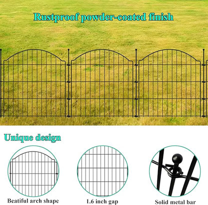 Decorative Garden Fences 24in x 30ft, 15 Pack Outdoor Fencing Animal Barrier Dog Border, Metal Wire Fence Panels for Garden Decor, Flower Bed Edging Borders for No Dig Patio Yard