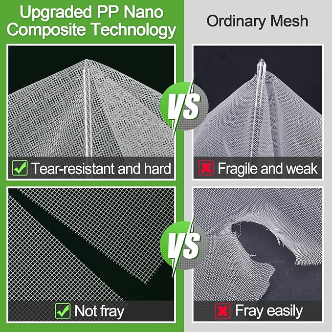 ANPHSIN Stronger Garden Mesh Netting - 10 x 33 ft PP Nanocomposite Bird Net Barrier, Mosquito Netting Screen for Outdoor Plants Vegetables Patios Balconies Terraces, Shading Rate 20% (White)