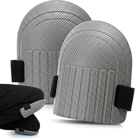 Gardening Knee Pads for Women and Men Lightweight Waterproof Foam Knee Pads for Gardening and Housework with Adjustable Hook'n'Loop Straps(Grey)
