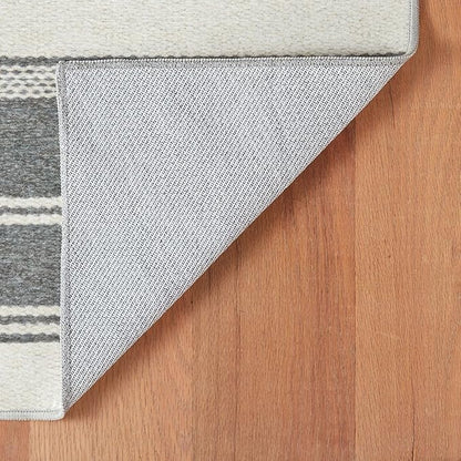 Dash & Albert Bowman Stripe Grey Machine Washable Rug, 6 X 9 Feet, Grey Stripe Pattern
