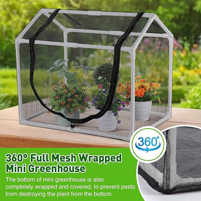 Mesh Plant Cover from Animals, 23.62"x15.75"x19.69" Heavy Duty Mesh Plant Cover for Cats, Bird and Pest, Full Enclosure Netting Guard for Vetgetable Fruite Protection Indoor/Outdoor Garden