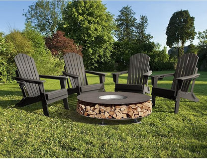 FUNBERRY Folding Adirondack Chair Set of 2, All Weather HDPE Fire Pit Chairs with Cup Holder for Outdoor