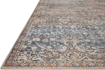 Loloi Chris Loves Julia Jules Collection JUL-06 Denim/Spice 3'-6'' x 5'-6'', .13" Pile Height, Accent Rug