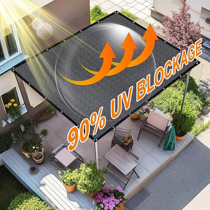 Artpuch 90% Sun Shade Cloth, 4 x 16 FT Pergola Shade Cover Canopy with Grommets, Sun Screen Fabric Tarp for Patio, Outdoor, Garden, Backyard, Dark Grey