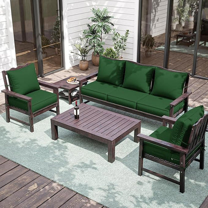 Premium Outdoor Seat Cushion Chair Cushions for Patio Furniture 22 L X 22 W X 4 H Waterproof & Fade Resistant Deep Seat and Backrest Cushion Set with Removable Covers for Chair, Sofa