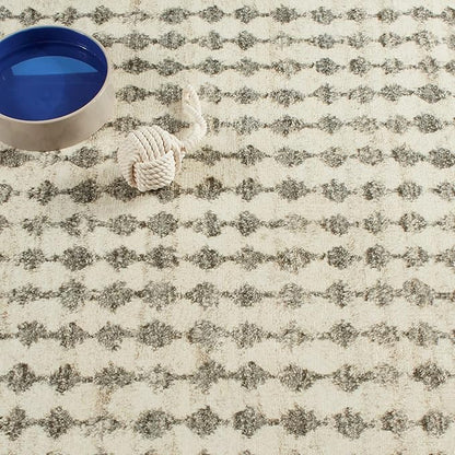 Dash & Albert Izzy Grey Machine Washable Rug, 3 X 5 Feet, Grey Graphic Pattern