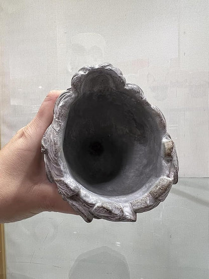 Abbott Collection Aphrodite Head Planter – Large Indoor and Outdoor Planter Pots - Whimsical Woman Statue Head Planter for Flowers and Succulents (Grey/Gold, 10" Tall, 4.5" Opening)