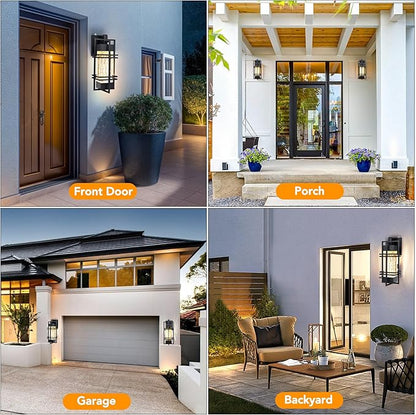 WIHTU Dusk to Dawn Outdoor Front Porch Light Fixtures Wall Mount, Waterproof Wall Sconce Lights(1 Pack), Sensor Exterior Lighting Fixtures for House, Outside Lantern Lamp for Garage, Doorway