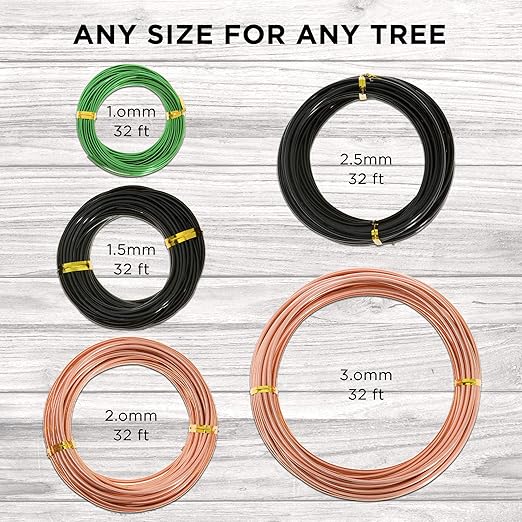 Bonsai Wire Kit 160ft with Cutter & Canvas Bag| 5 Rolls Aluminum Bonsai Training Wire Set for Tree Shaping| Bonsai Tools, Plant Training Wire, Bonsai Starter Kit Supplies for Beginners & Professionals