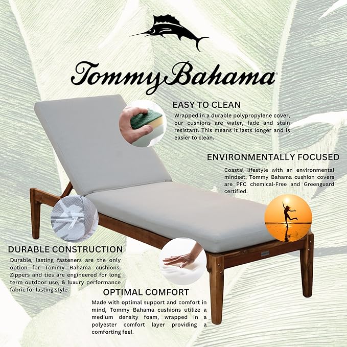 Tommy Bahama Chaise Cushion, 26" X 82" X 2.5", Bamboo Bay Sand
