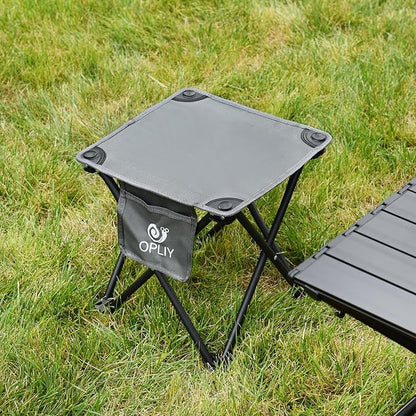 Opliy Camping Stool 2 Pack,13.5 Inch Portable Folding Stool for Outdoor Gardening and Beach Hiking Fishing,Foot Stool with Carry Bag (Gray)