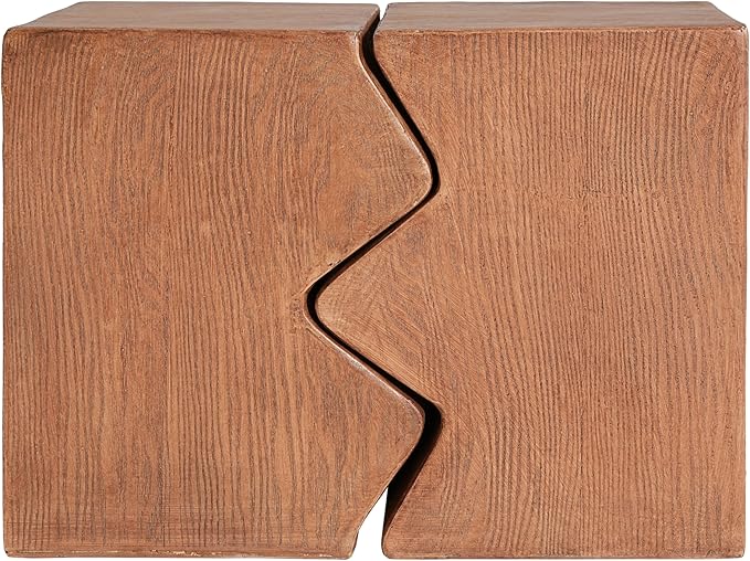 Christopher Knight Home Loire MGO Outdoor Side Table Set of 2, Concrete Indoor/Outdoor Nesting Coffee Table, Multi-Purpose Patio End Table, No Assembly, Faux Wood Natural Color