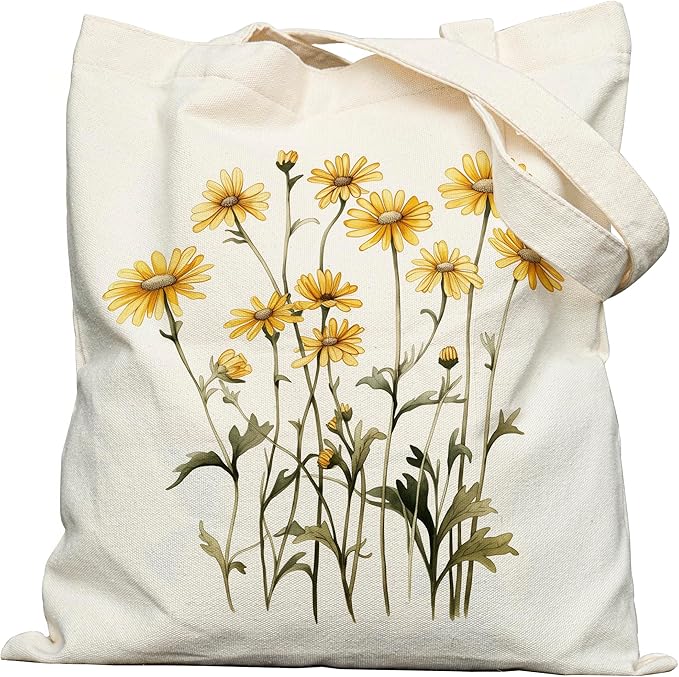 Canvas Tote Bag with Aesthetic Prints, Cute Tote Bag for Women Girls with Wide Strap, Gifts for Cat Book Lovers