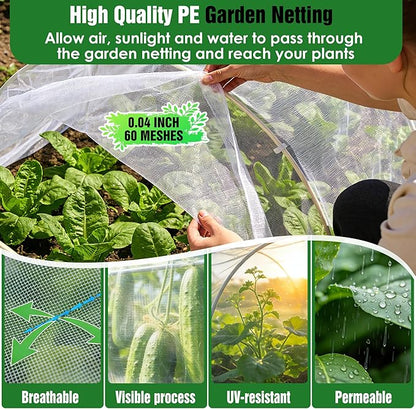 10 X 60FT Garden Mesh Netting Ultra Fine Mesh Netting Pest Barrier for Raised Beds, Mosquito Insect Bug Bird Netting for Blueberry Bushes Strawberry Fruits Vegetables Flowers Plants Cover Protection