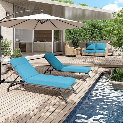 Chaise Lounge Cushions Outdoor, 72" L X 21" W X 4" D Lounge Chair Cushions for Outdoor Furniture, High-Density Foam Outdoor Chaise Cushion-Waterproof Fade-Resistant ThickPatio lounge chair cushion