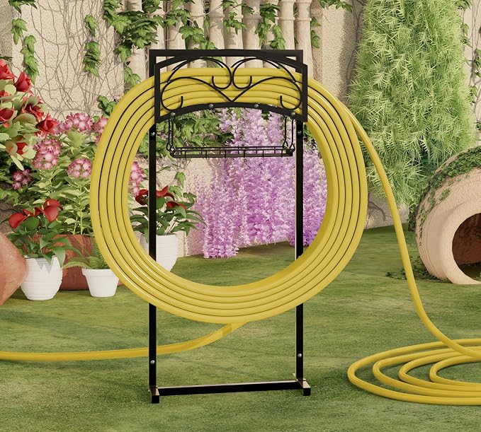 Fire Beauty Garden Hose Holder,Freestanding Water Hose Holder,In ground Hose Rack Organizer for Outdoor,Detachable Water Hose Holder Stake,Hose Reel Stand,Hose Hanger Rack for Lawn Yard