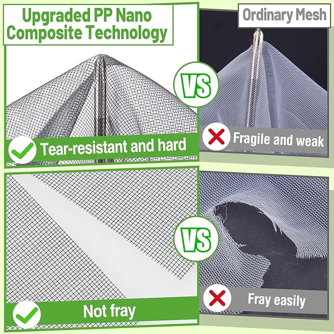 ANPHSIN Stronger Garden Mesh Netting - 10 x 12 ft PP Nanocomposite Bird Net Barrier, Mosquito Netting Screen for Outdoor Plants Vegetables Patios Balconies Terraces, Shading Rate 33% (Black)